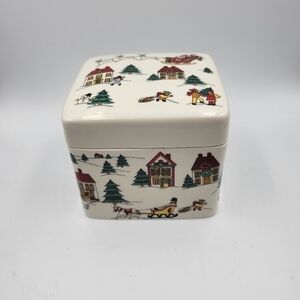 Jamestown 3" Small Household Box The Joy of Christmas (Smooth, Red Trim) 1997